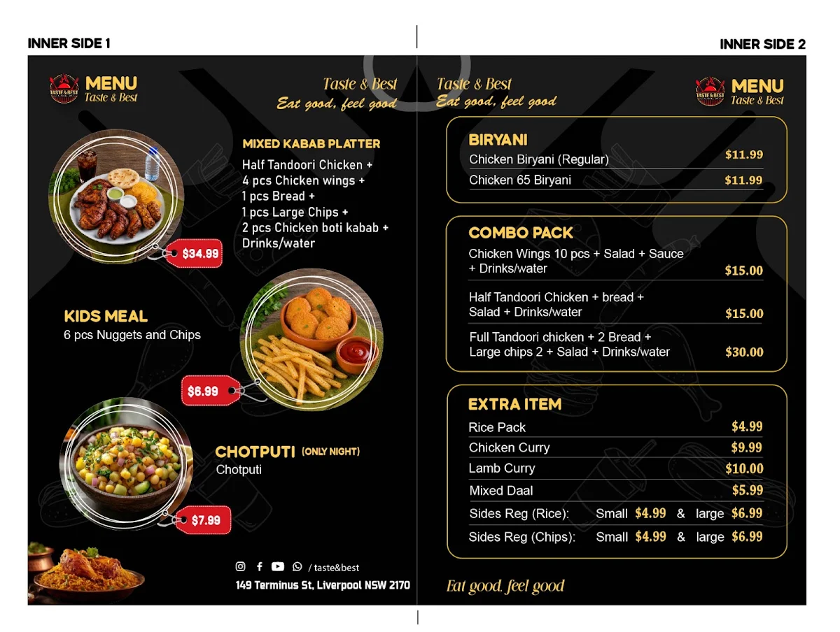 Menu, Taste & Best