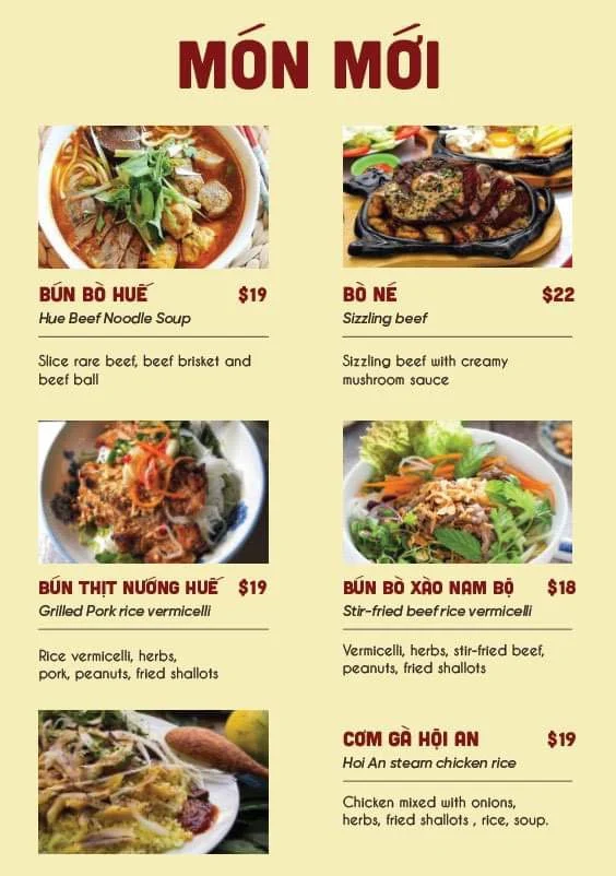 Menu, Cô Ba Cabramatta