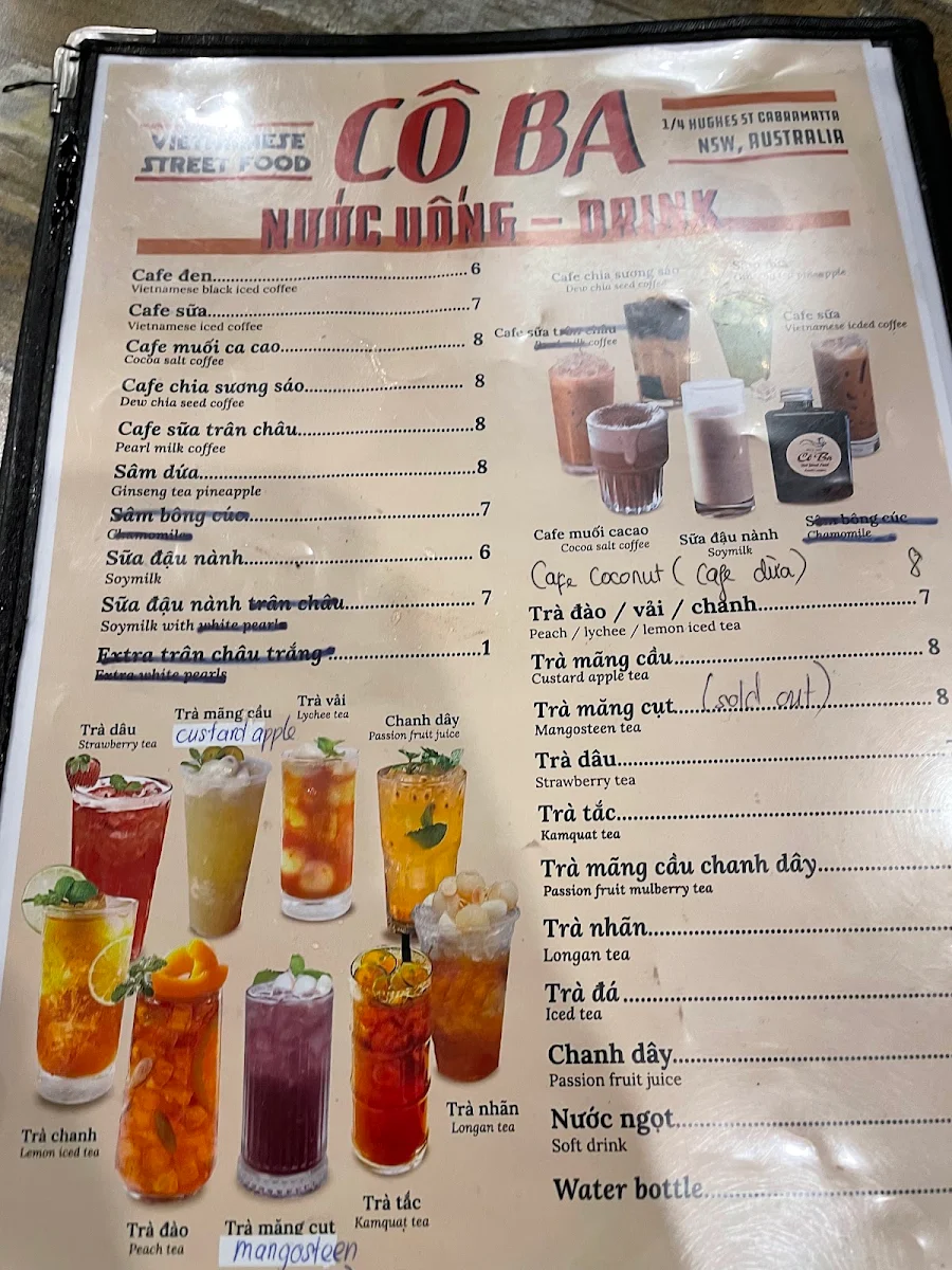 Menu, Cô Ba Cabramatta