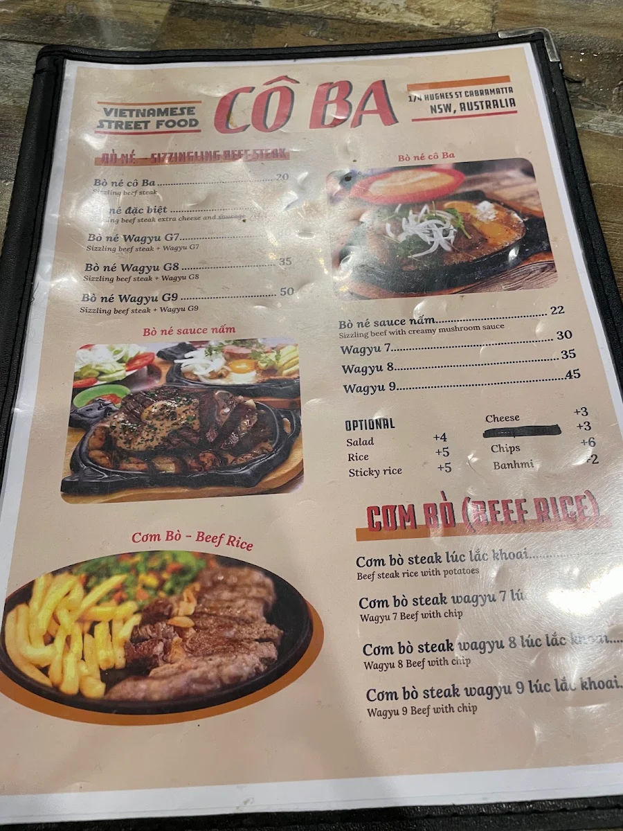 Menu, Cô Ba Cabramatta