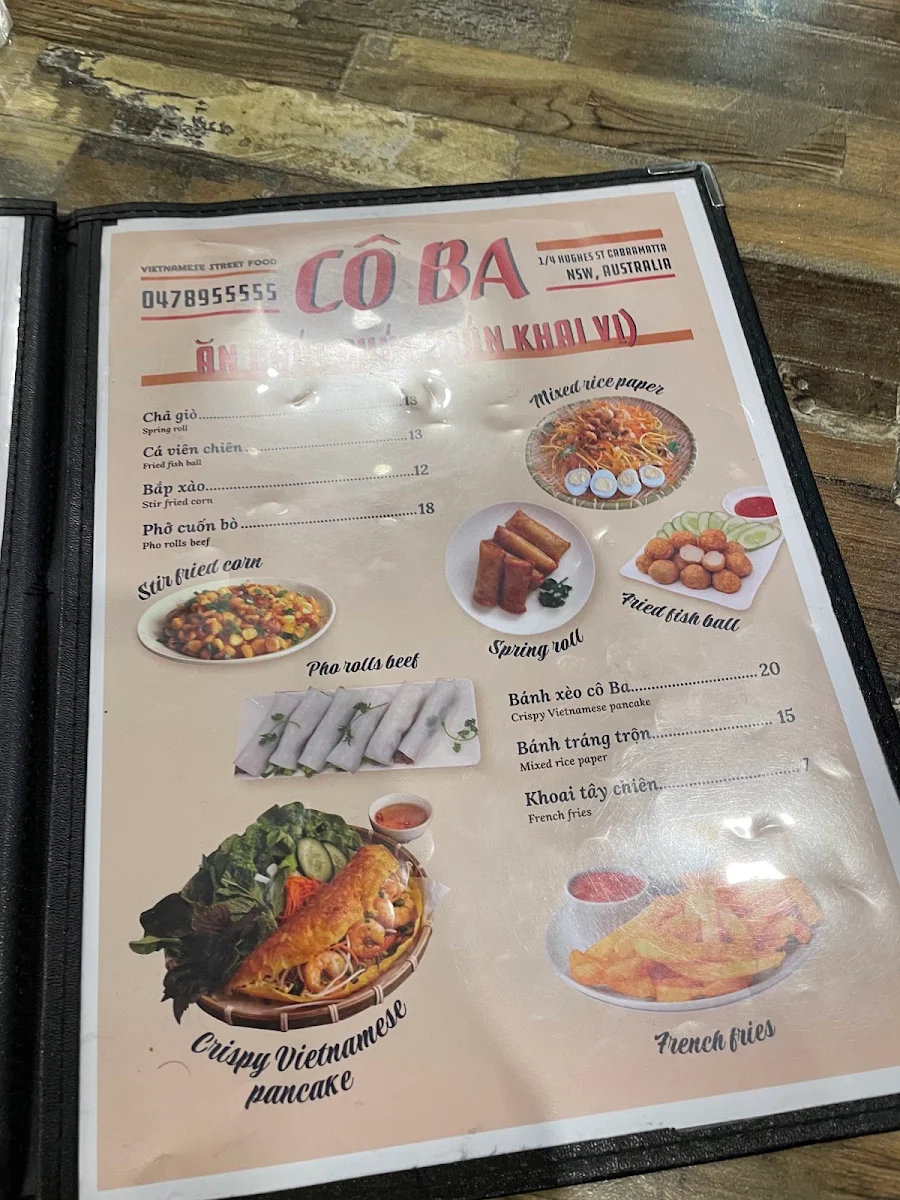 Menu, Cô Ba Cabramatta