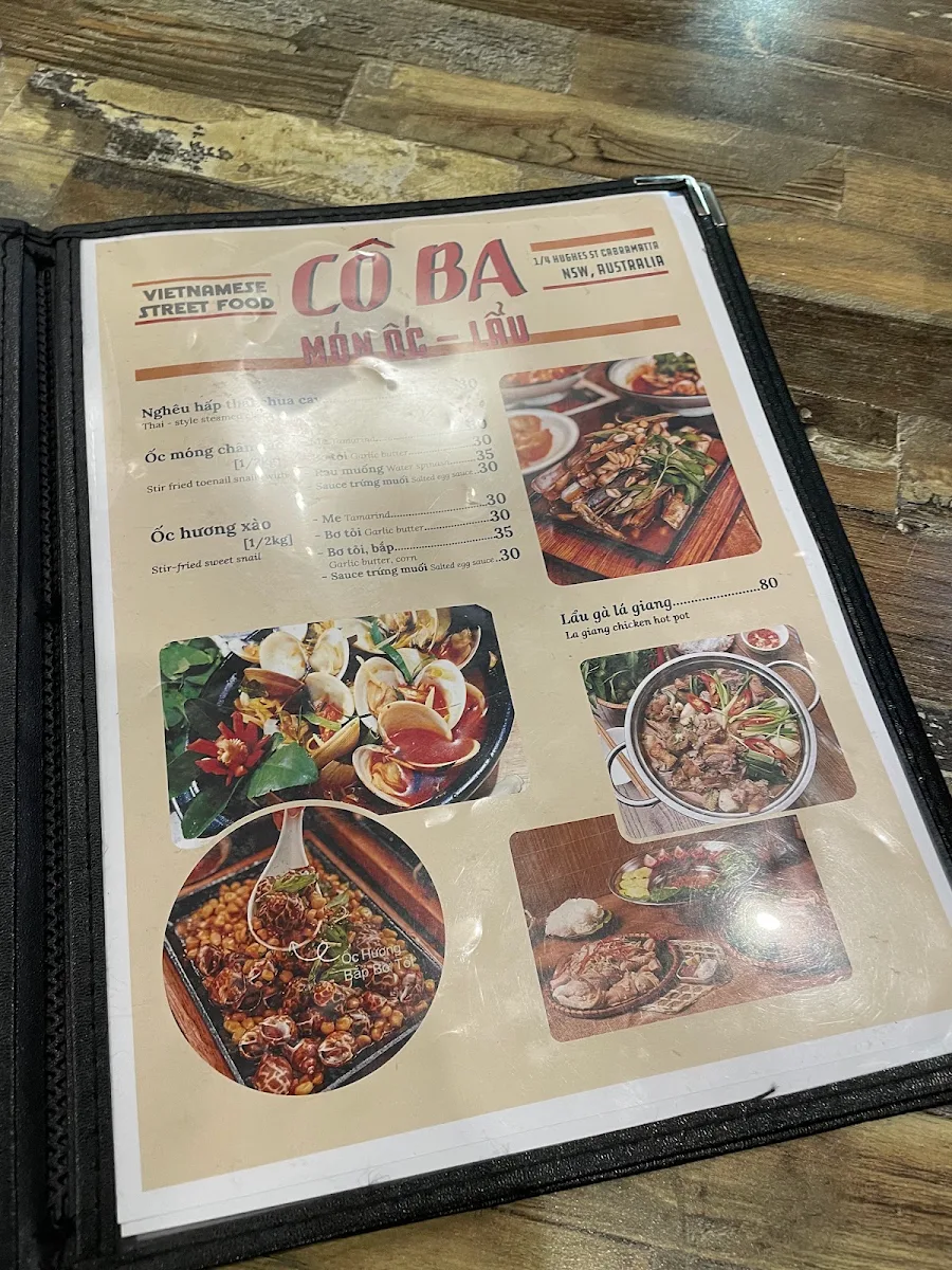 Menu, Cô Ba Cabramatta