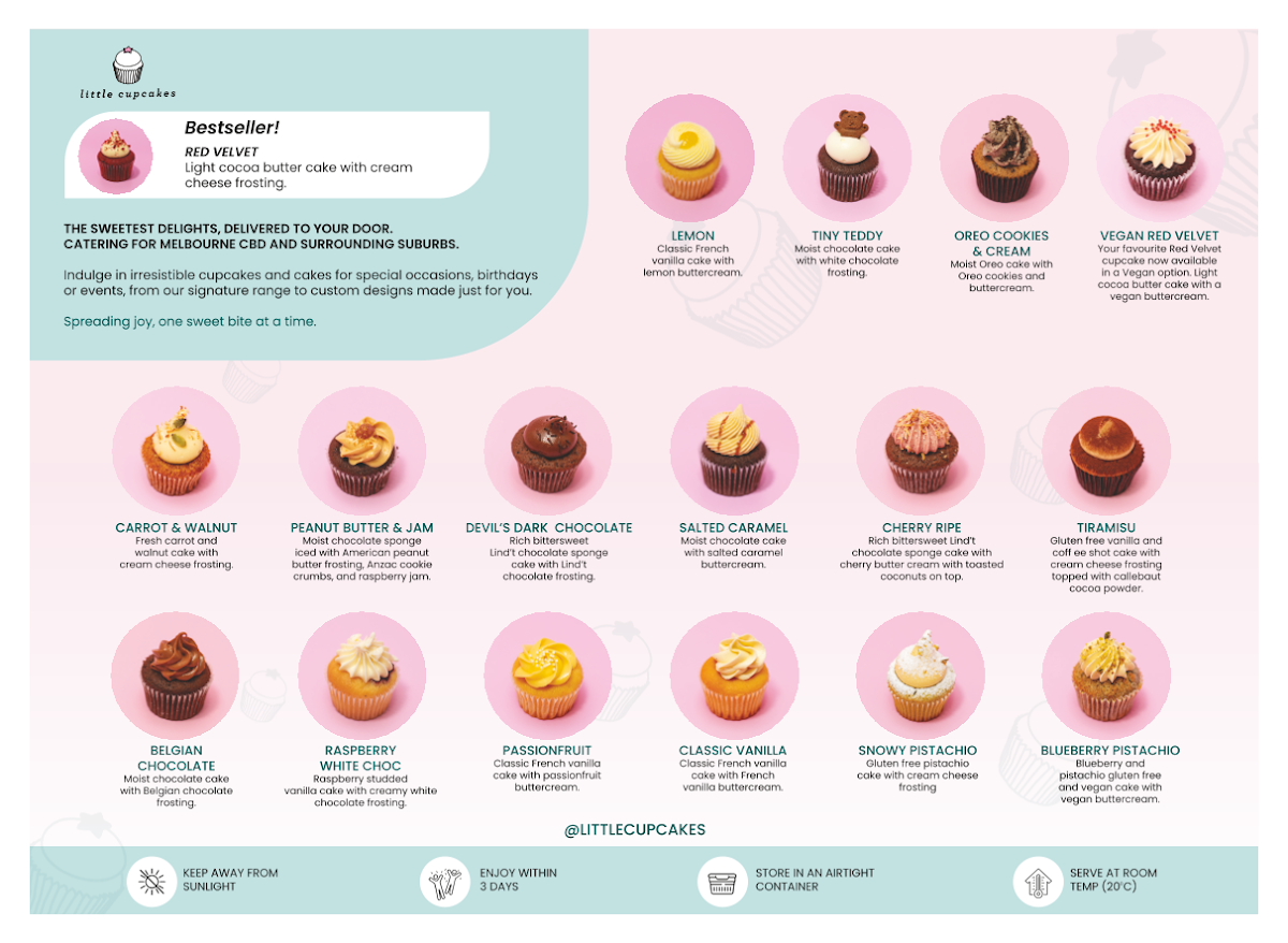 Menu, Little Cupcakes