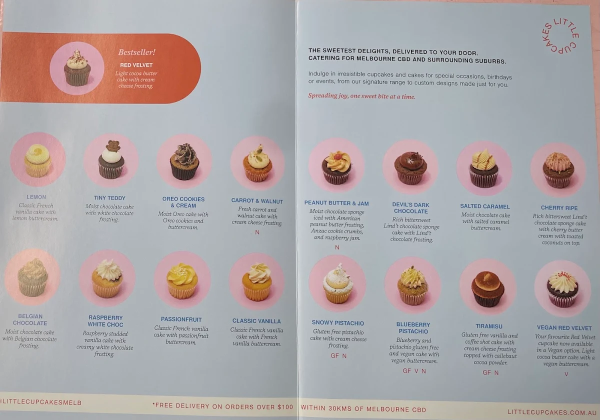 Menu, Little Cupcakes