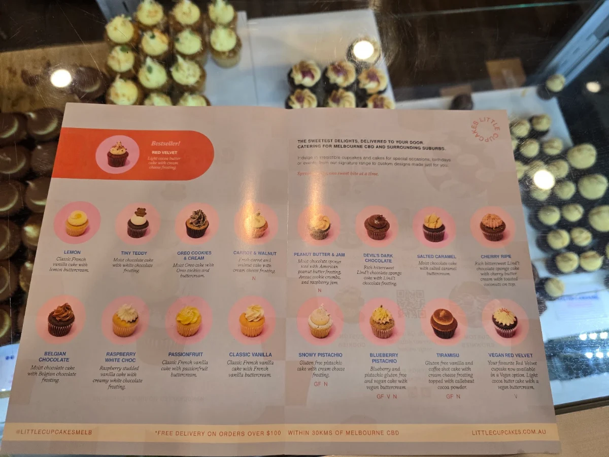 Menu, Little Cupcakes