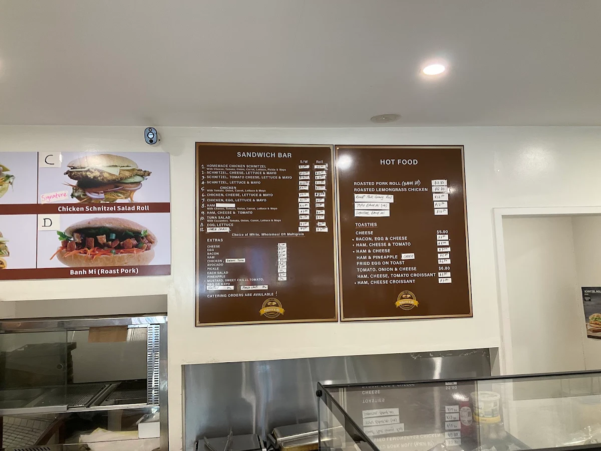Menu, Croydon North Bakery Cafe