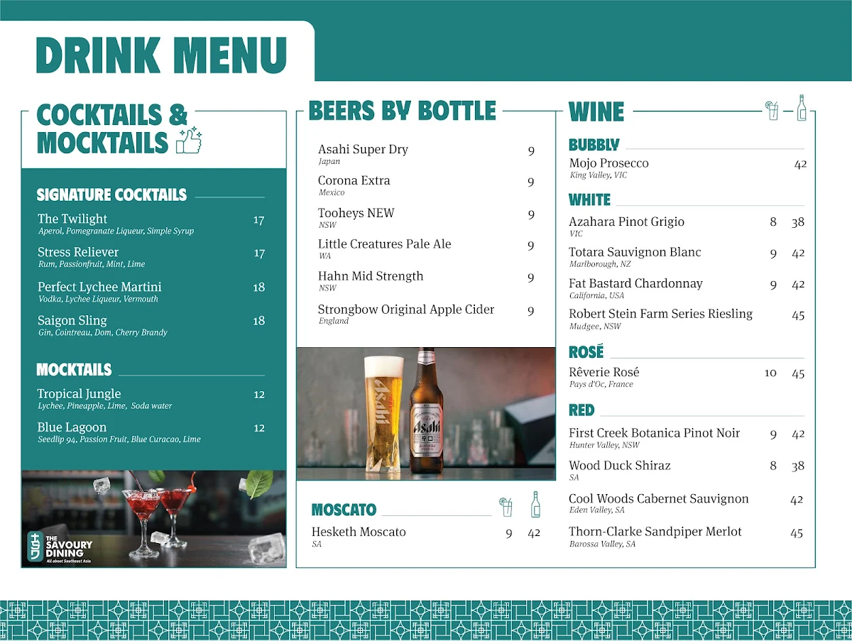 Menu, Savoury Dining Penrith