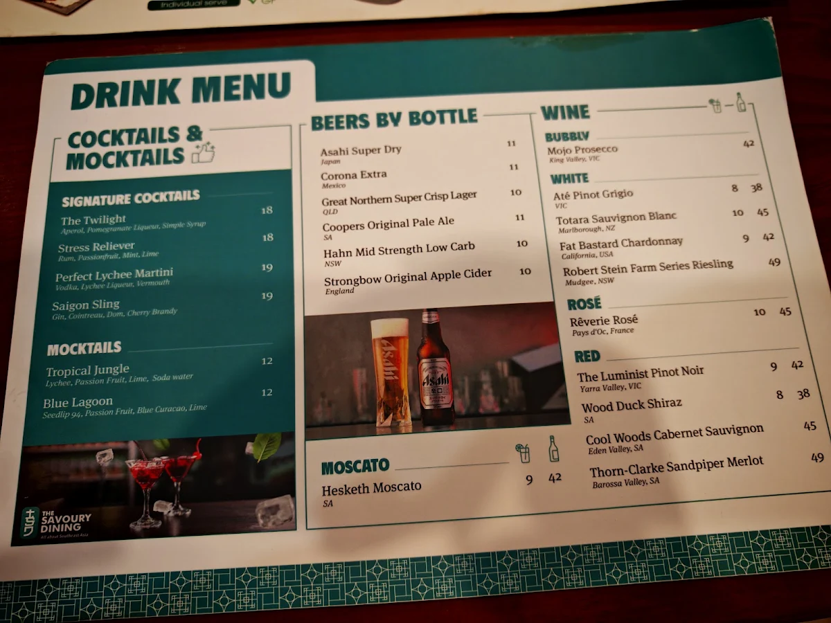 Menu, Savoury Dining Penrith