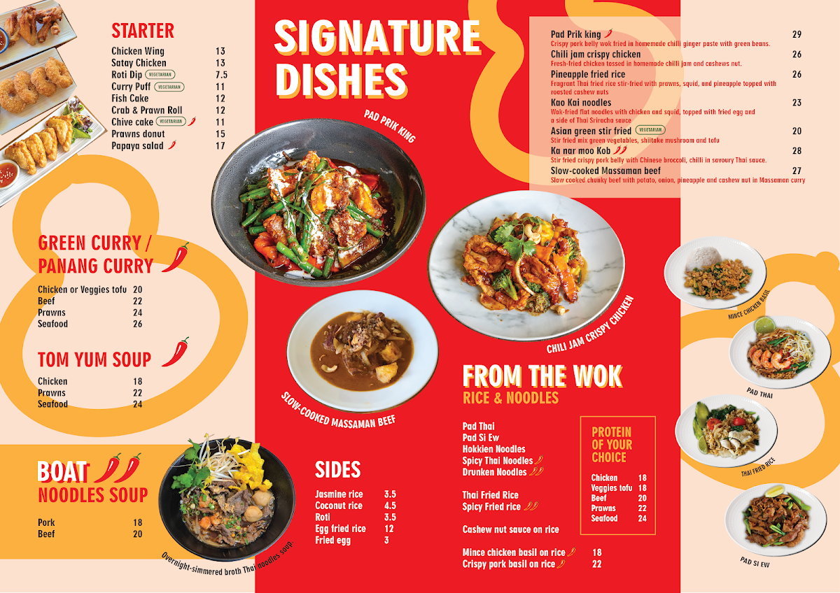 Menu, Nahm Tao Thai Kitchen