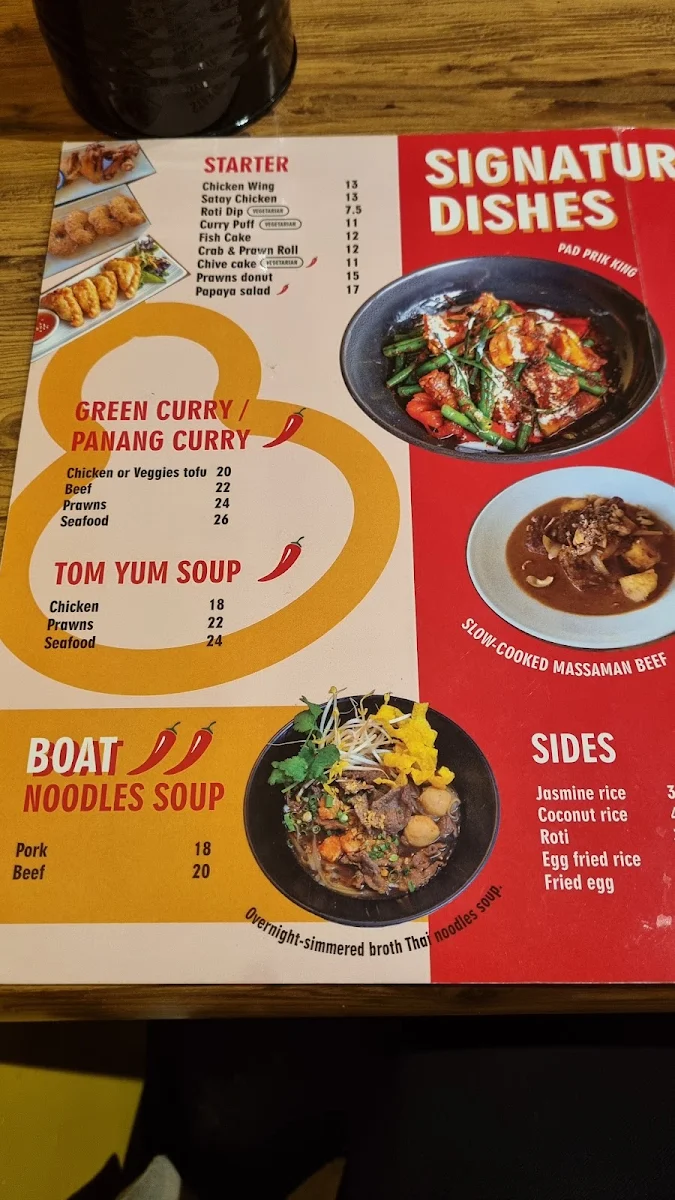 Menu, Nahm Tao Thai Kitchen