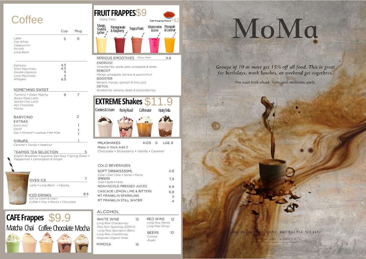 Menu, MoMa Social Cafe