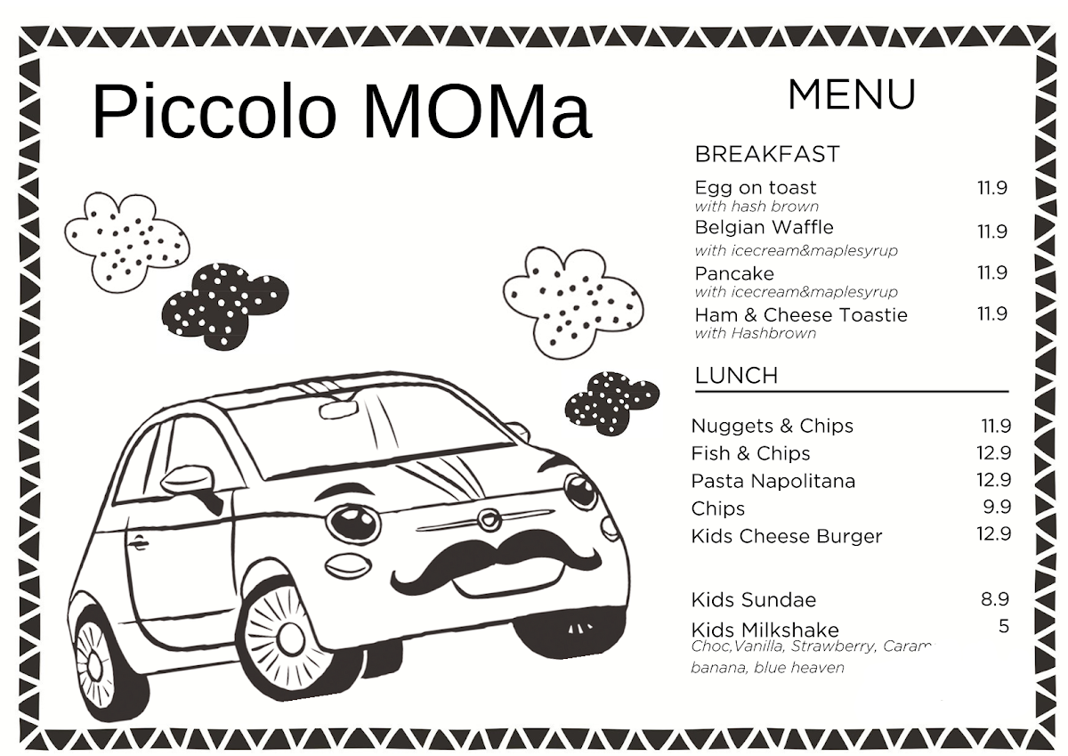 Menu, MoMa Social Cafe