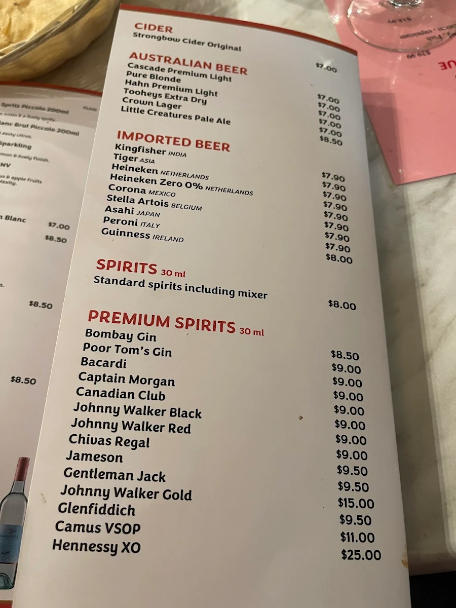 Menu, Shikara Indian Restaurant Mindarie