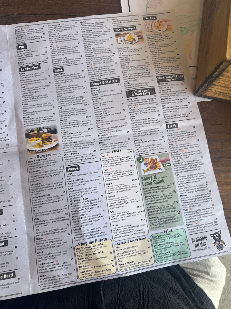 Menu, Cafe 63 Cleveland
