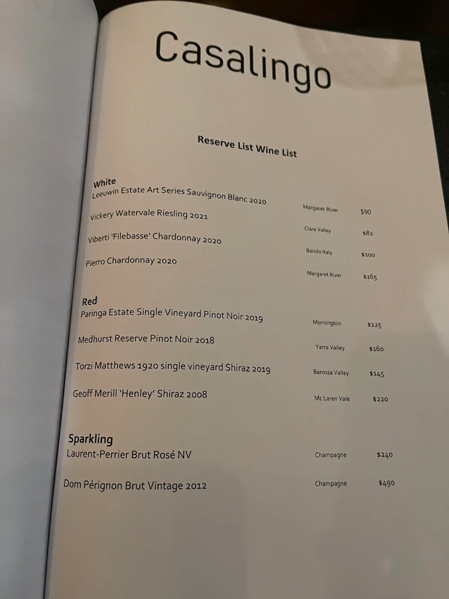 Menu, Casalingo