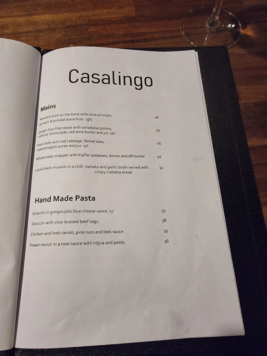 Menu, Casalingo