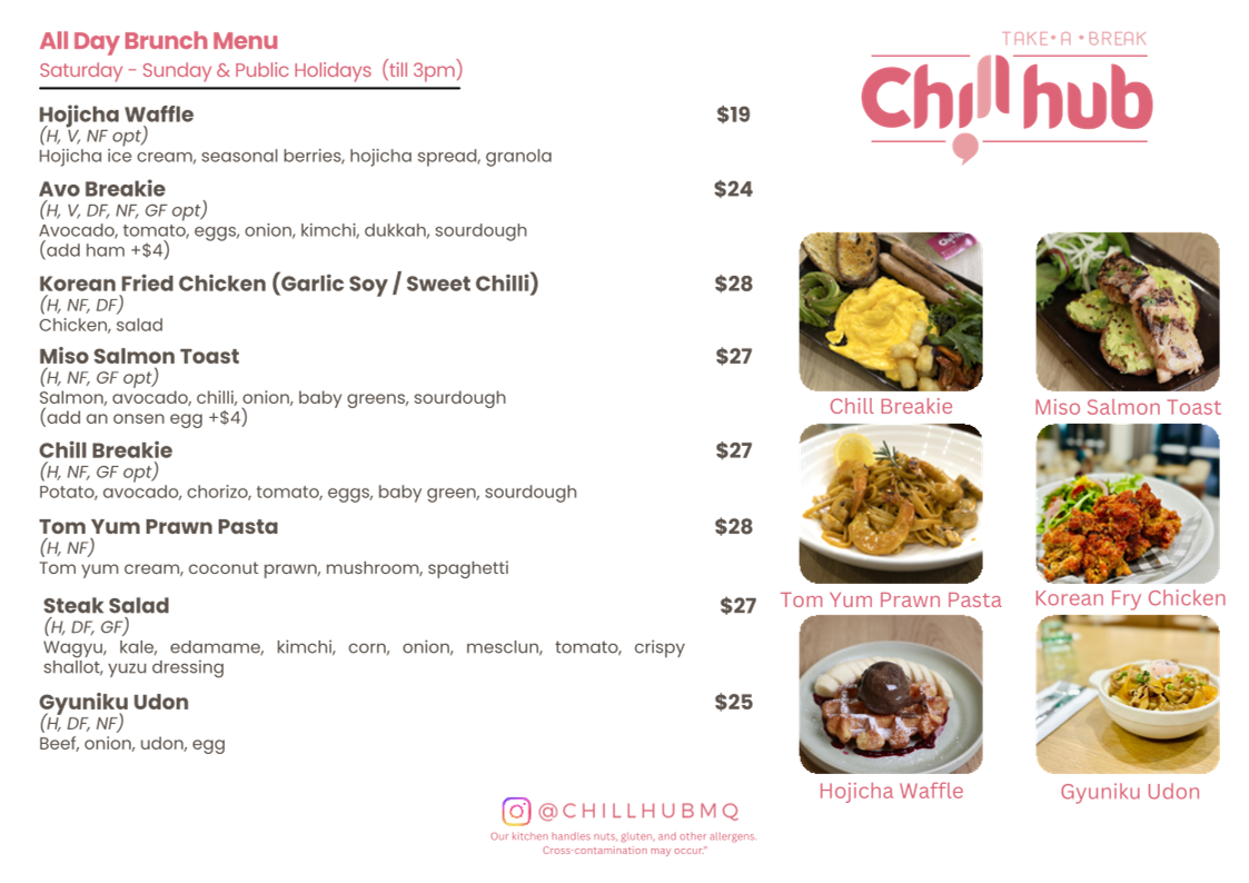 Menu, Chill hub
