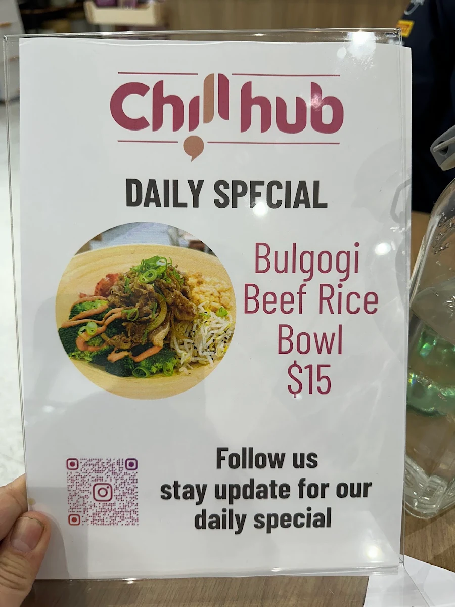 Menu, Chill hub