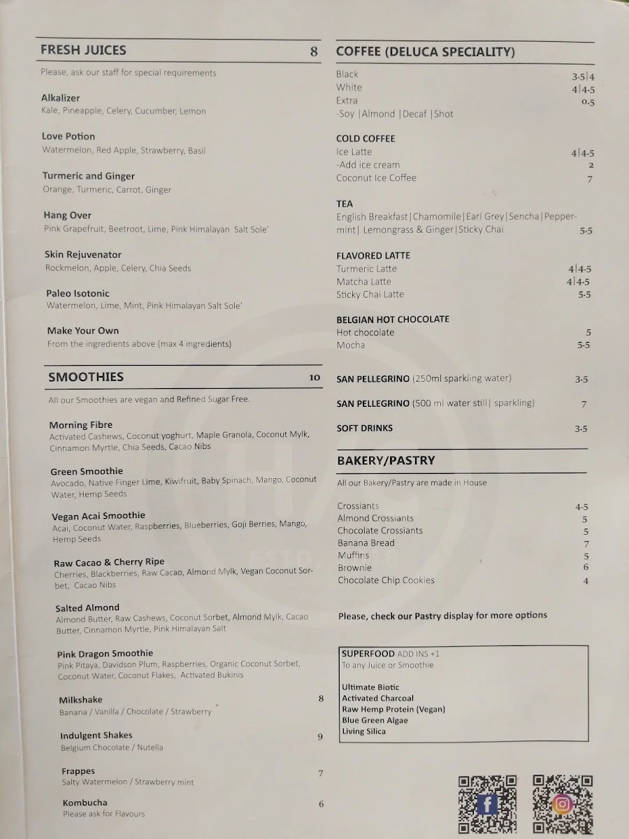 Menu, Happy Daze Cafe Waterloo