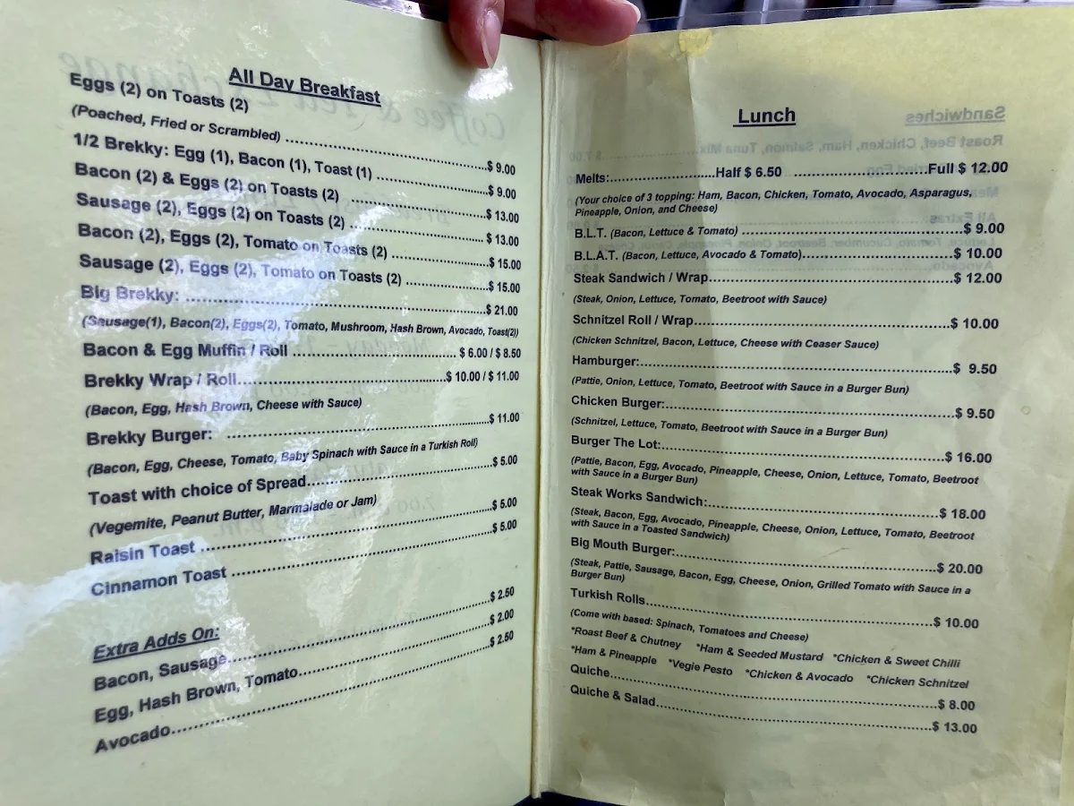 Menu, Coffee & Tea Exchange