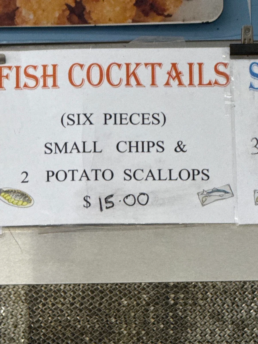 Menu, Old Dennis Seafood