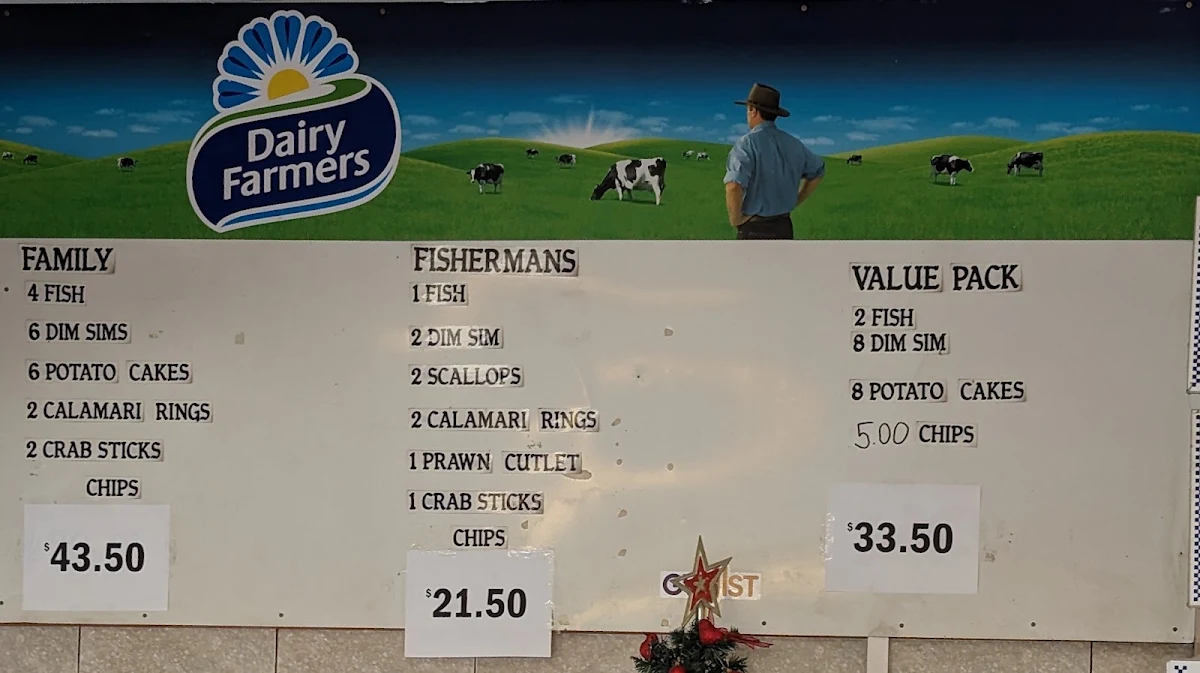 Menu, Peter's Fish Shop