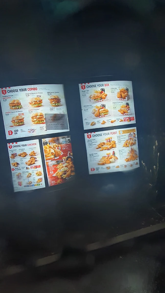 Menu, KFC Wangaratta