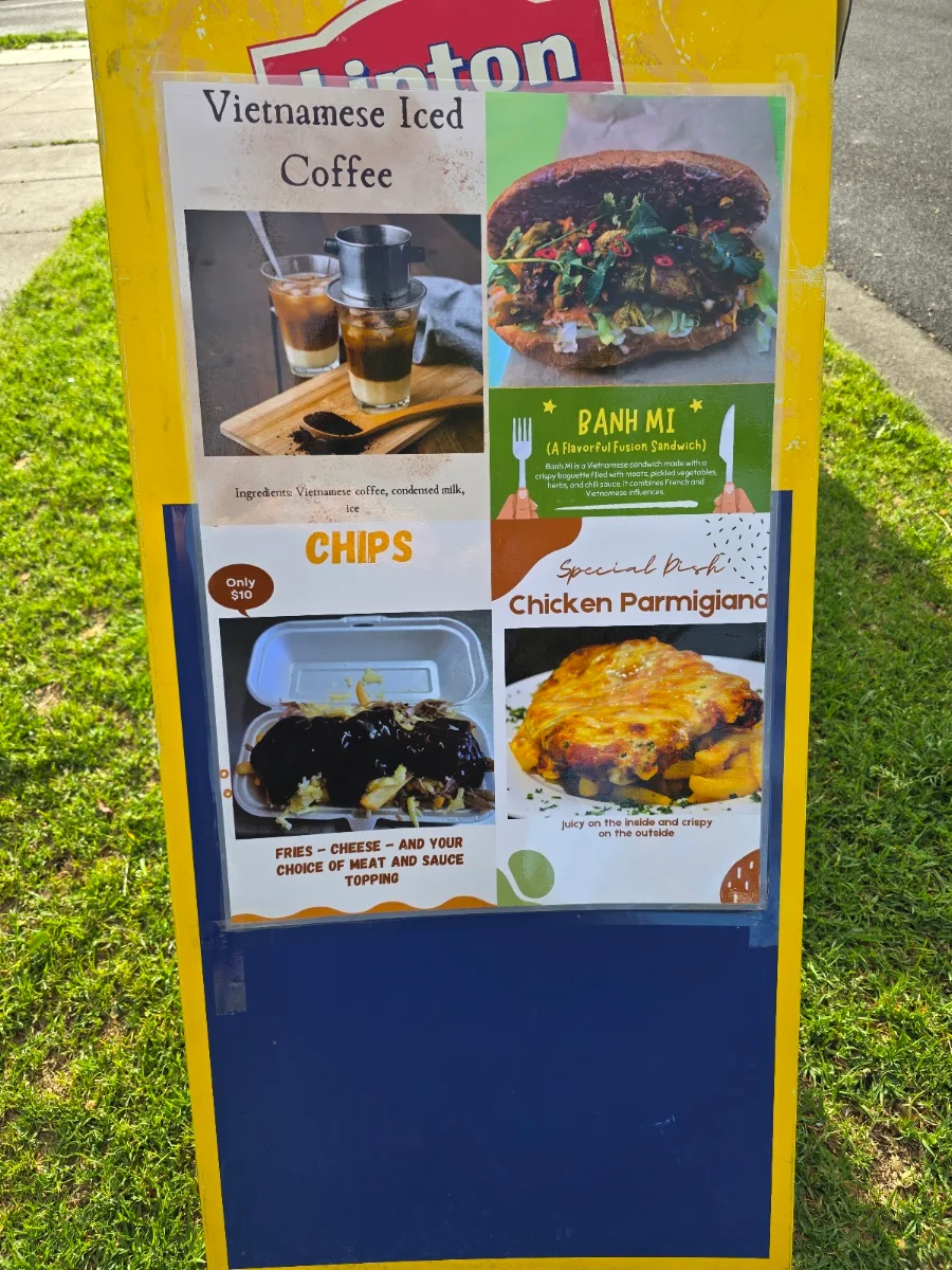 Menu, Tuck inn sandwich bar
