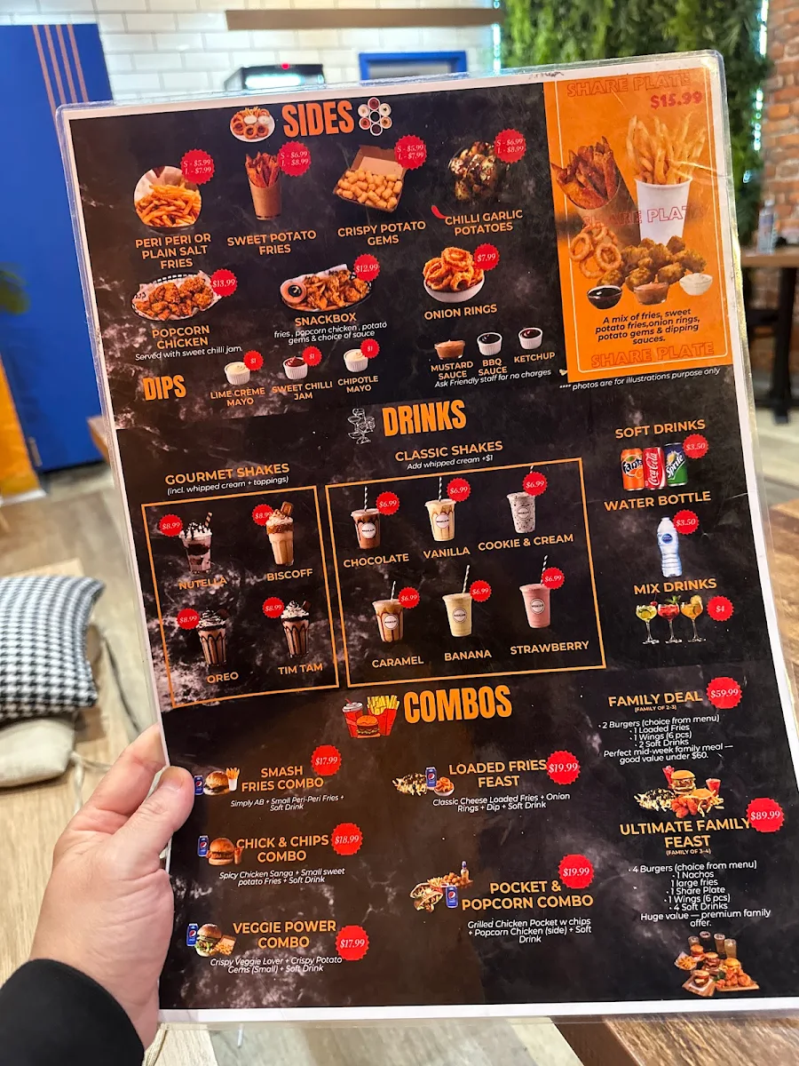 Menu, AB's Street Bites