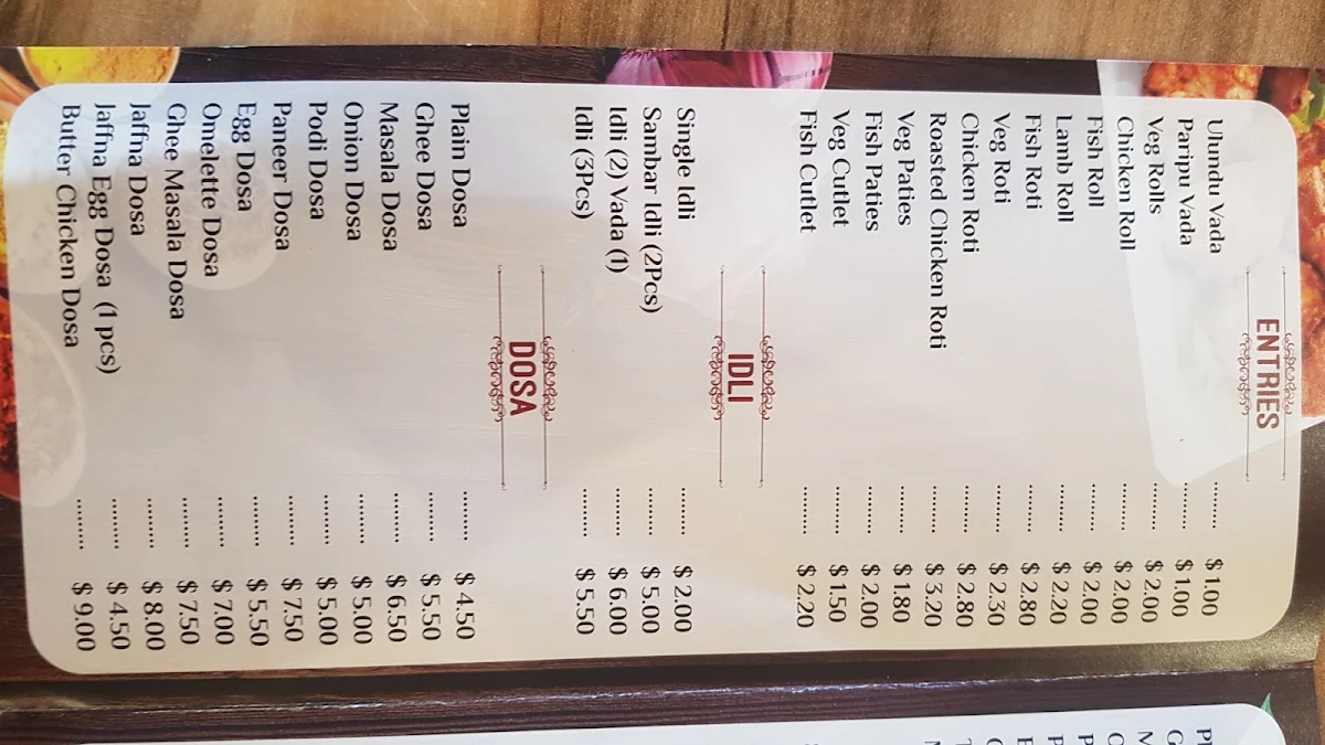 Menu, Mathy Food Corner