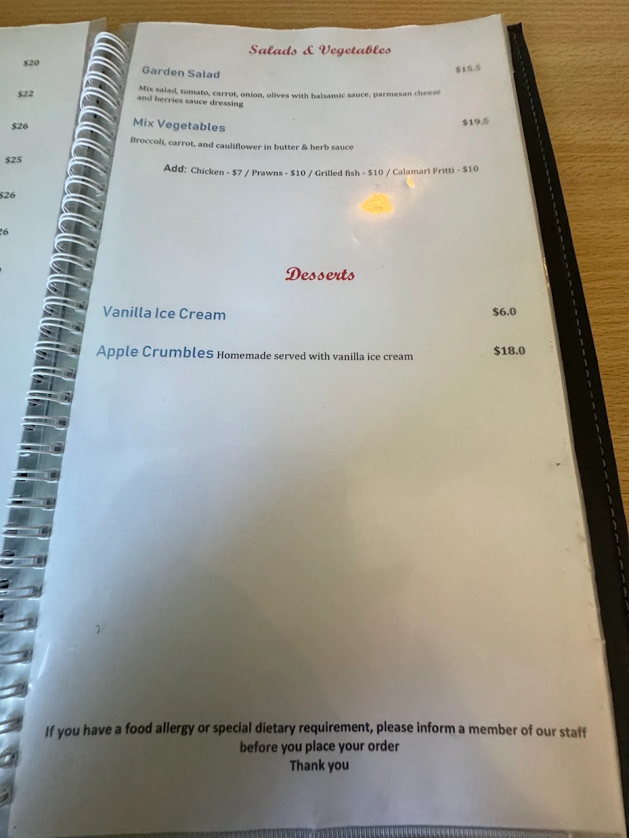 Menu, Hooks At The Yarra