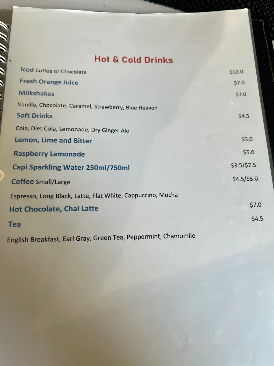 Menu, Hooks At The Yarra