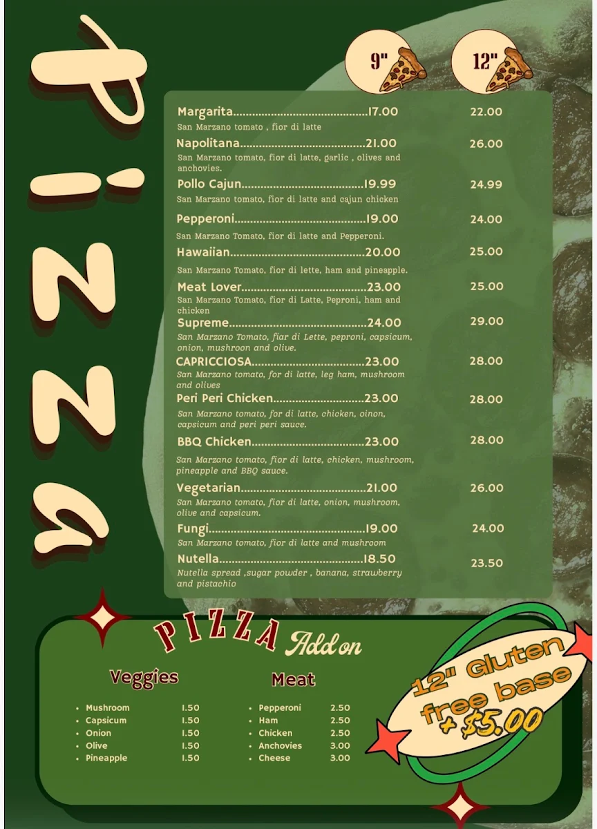 Menu, SICILIANO ITALIANO CAFE RESTAURANT