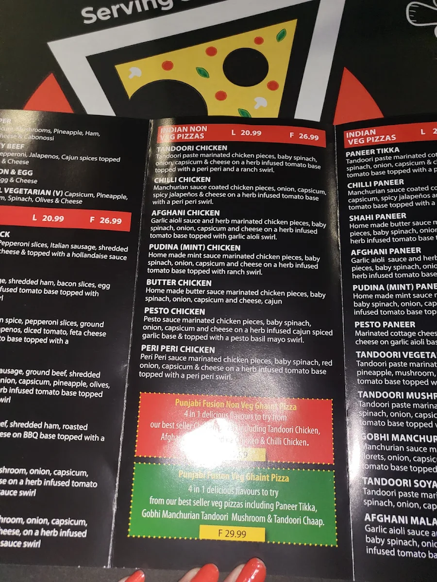 Menu, Harry's Pizza & Skewers Riverstone