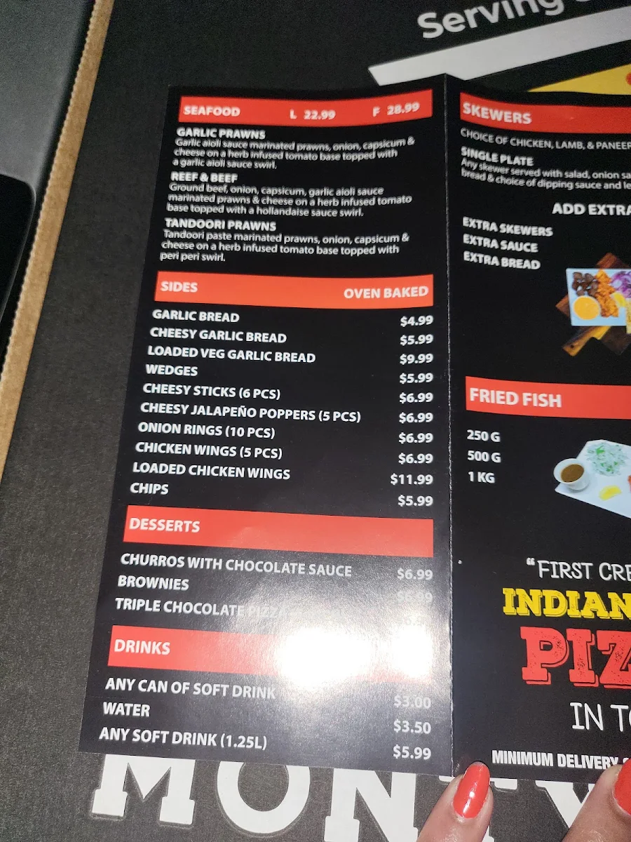 Menu, Harry's Pizza & Skewers Riverstone