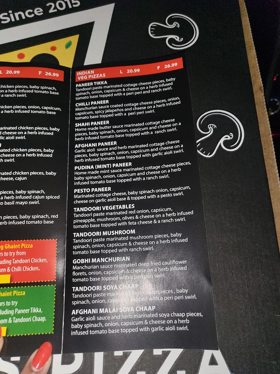 Menu, Harry's Pizza & Skewers Riverstone