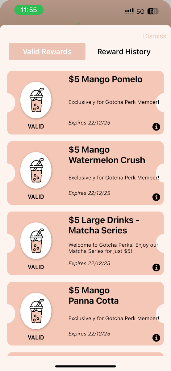 Menu, Gotcha Fresh Tea - Watergardens