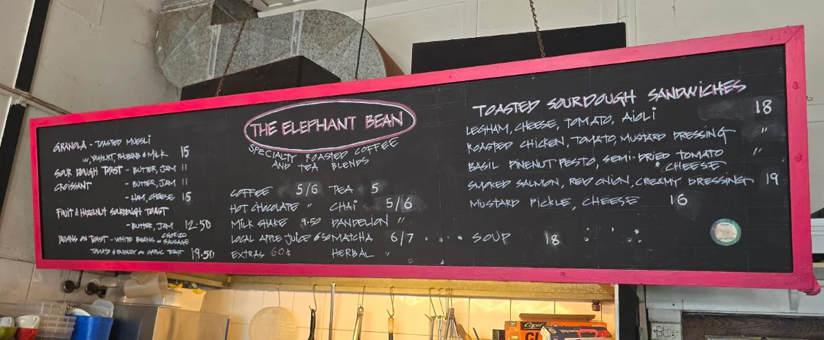 Menu, The Elephant Bean