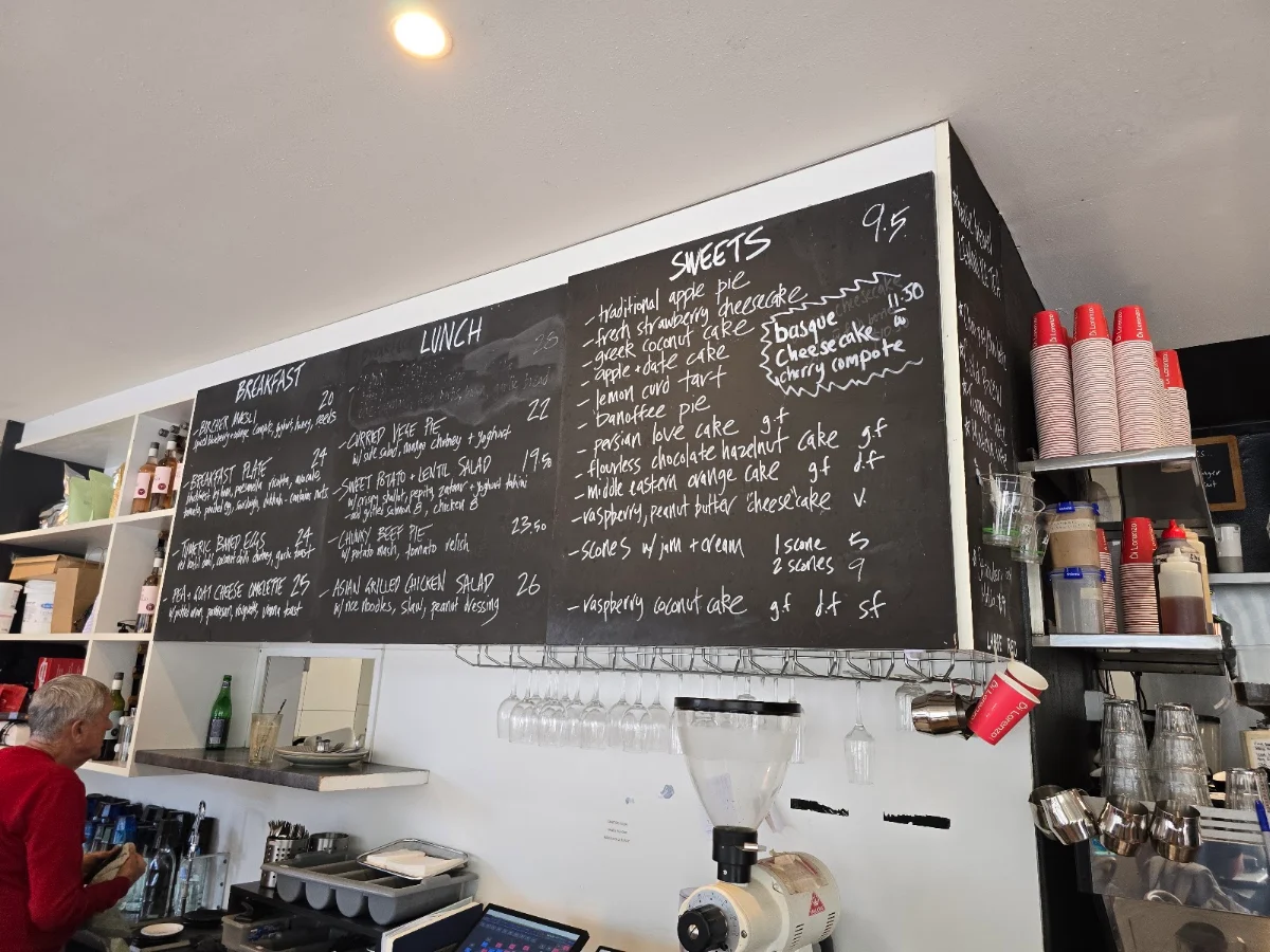 Menu, Sideways Deli Cafe
