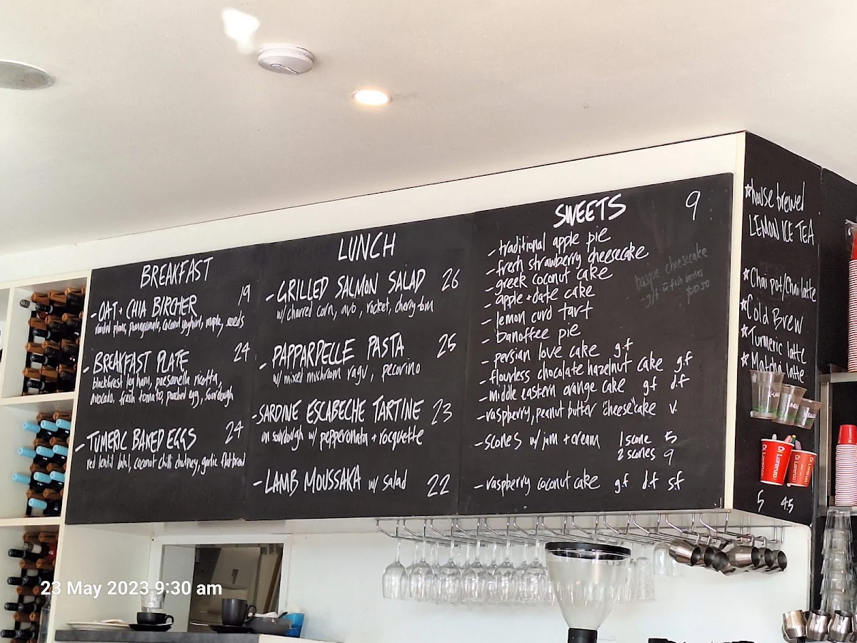 Menu, Sideways Deli Cafe