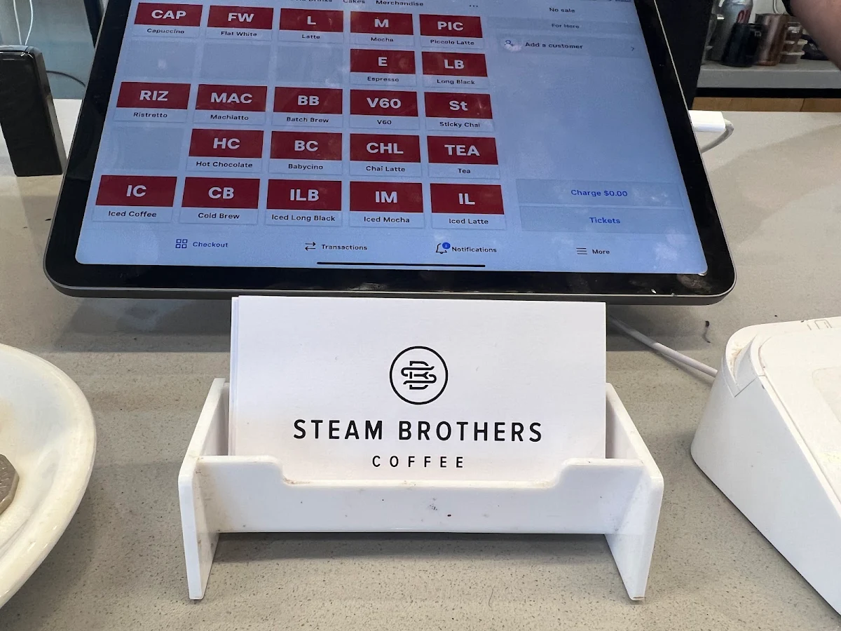 Menu, Steam Brothers Coffee