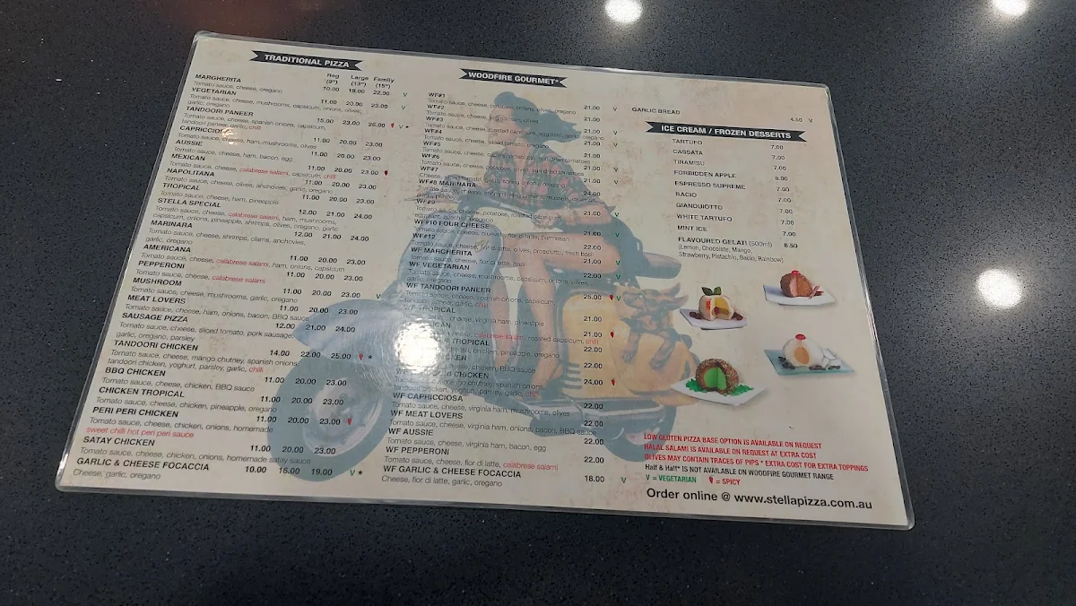 Menu, Stella Pizza Truganina