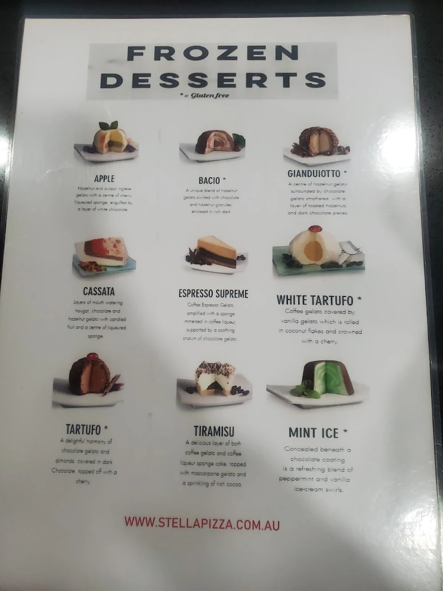 Menu, Stella Pizza Truganina