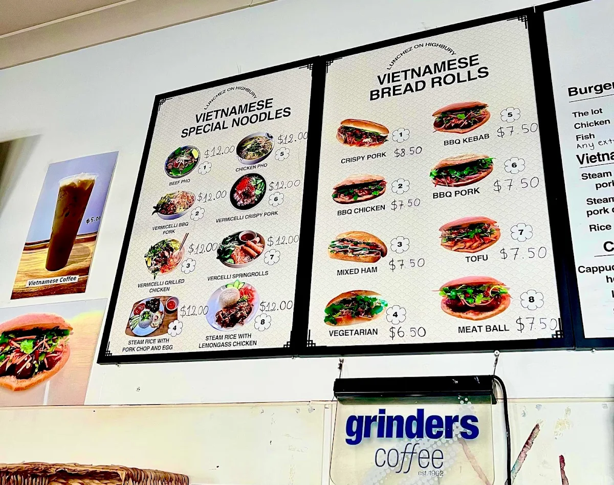 Menu, Lunchez on Highbury