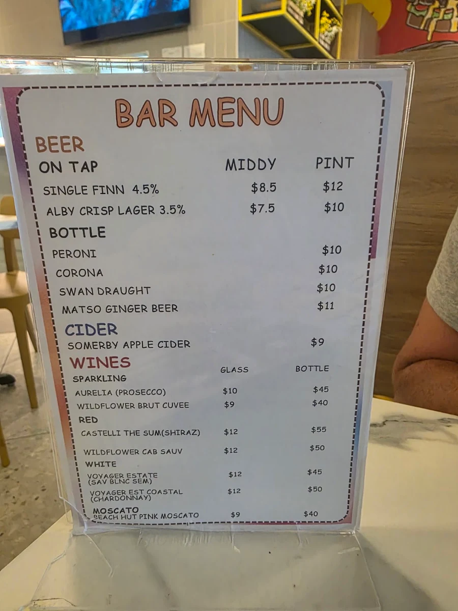 Menu, Flames Burgers and Grill (Clarkson)