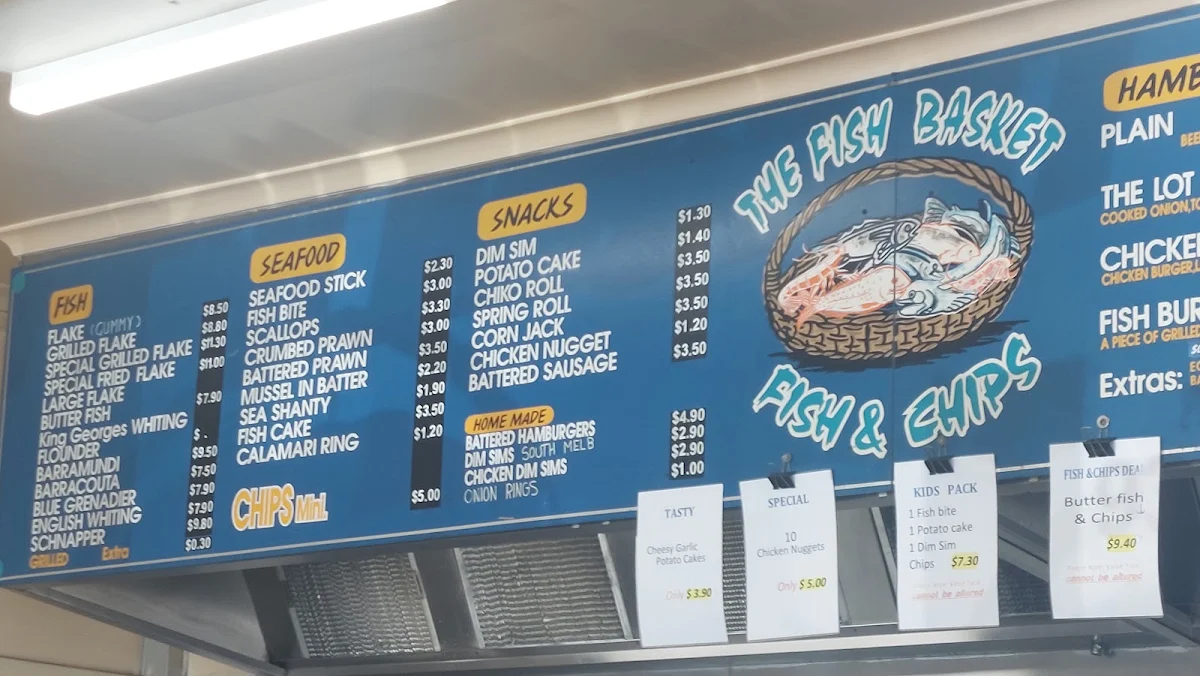 Menu, The Fish Basket