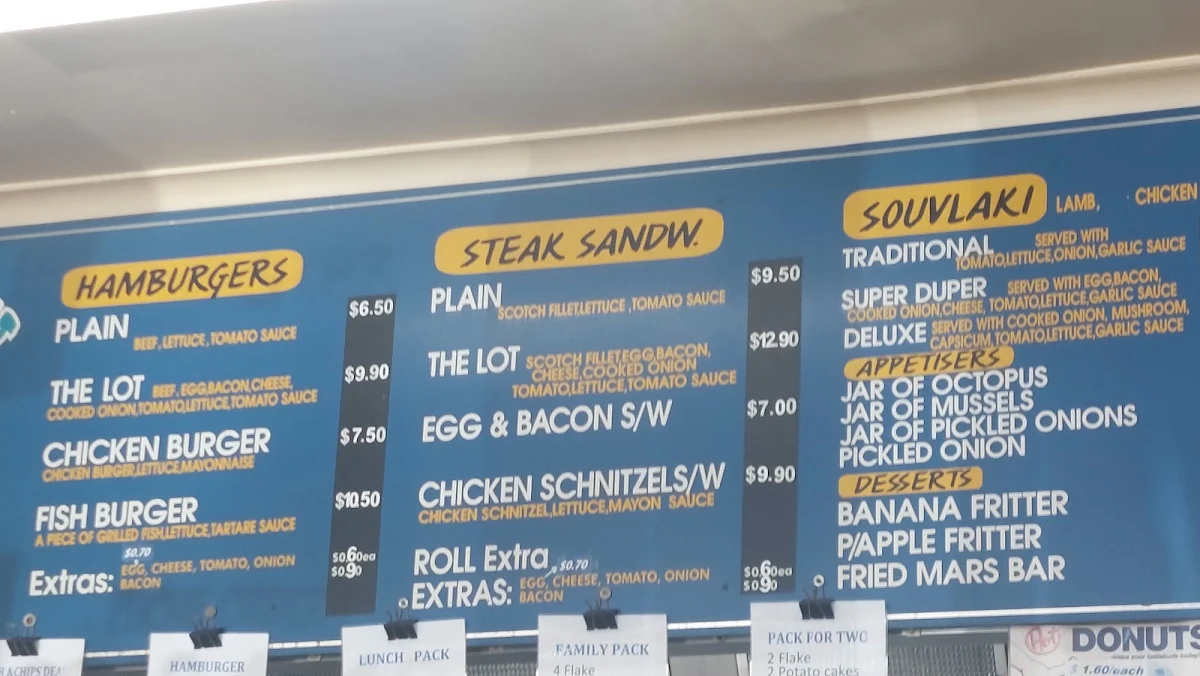 Menu, The Fish Basket