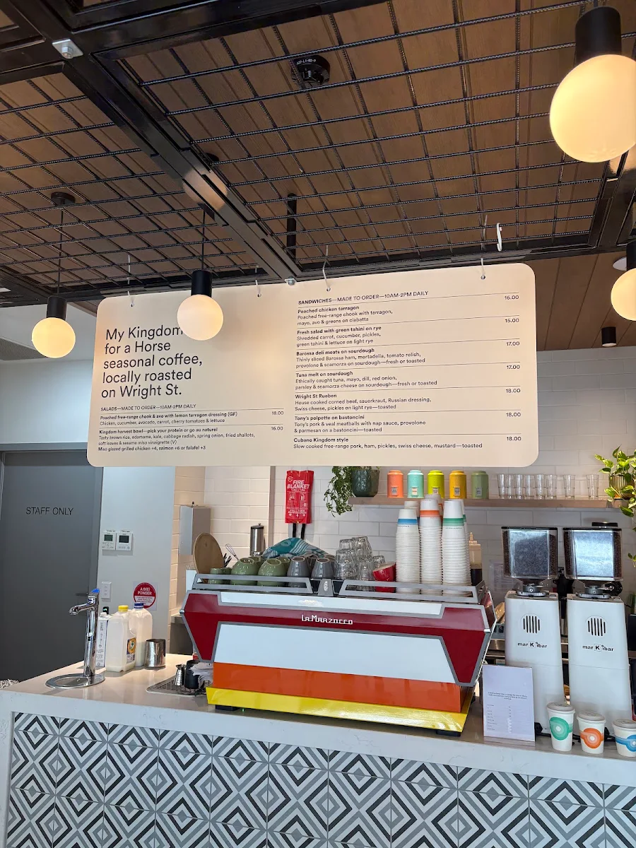Menu, My Kingdom For A Horse Coffee Pirie St