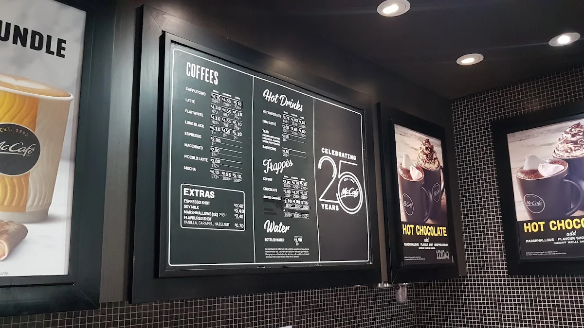 Menu, McDonald's Enfield NSW