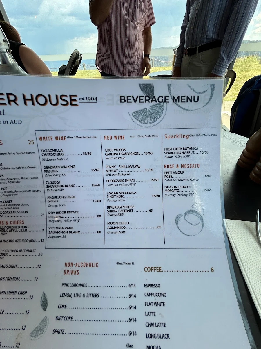 Menu, Boiler House Restaurant at The Hydro Majestic